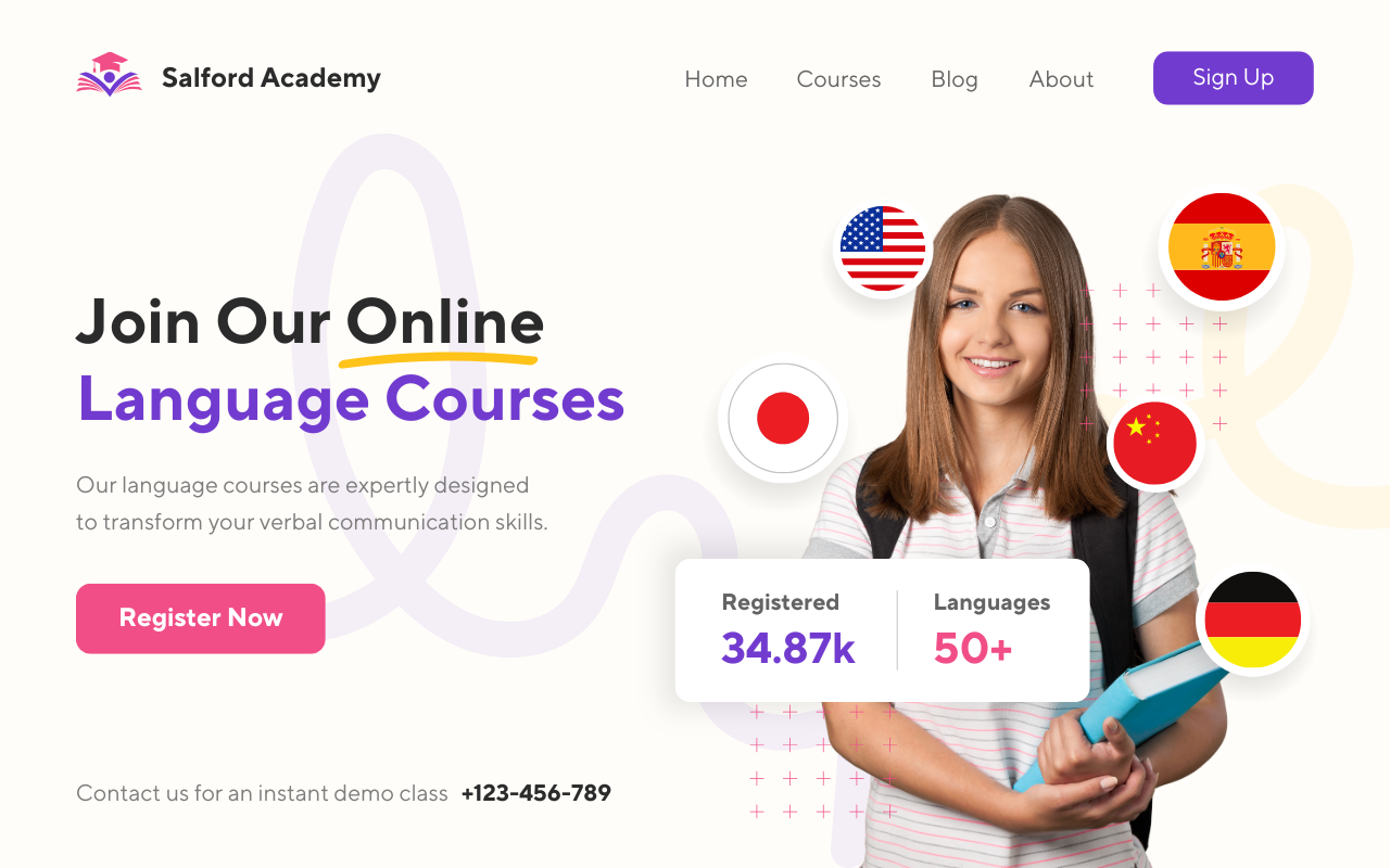 Language Course Desktop Prototype